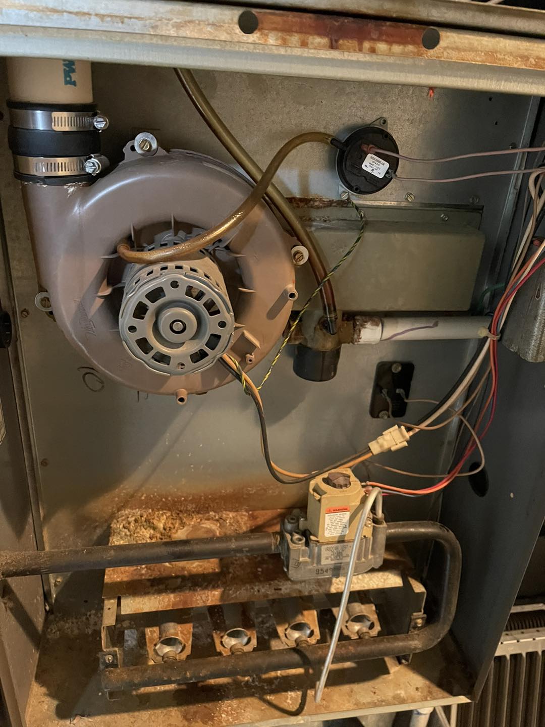 HVAC furnace blower motor and internal components requiring professional maintenance Salem Oregon